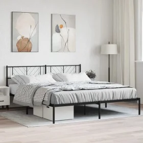 Bed frame with black metal headboard 183x213 cm by , Beds and slatted bases - Ref: Foro24-372184, Price: 98,17 €, Discount: %