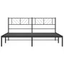 Estructura de cama con cabecero metal negro 183x213 cm de , Camas y somieres - Ref: Foro24-372184, Precio: 98,17 €, Descuento: %