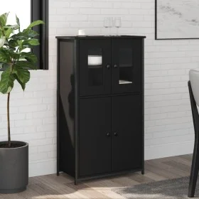 Tall black plywood sideboard 62x32x106.5 cm by , Sideboards - Ref: Foro24-834205, Price: 113,95 €, Discount: %