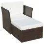 Gartenstuhl mit braunem Polyrattanhocker von vidaXL, Gartenstühle - Ref: Foro24-41980, Preis: 190,78 €, Rabatt: %
