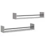 Wall shelves with 2 gray Sonoma bars 80x16x14 cm by , Shelves and shelves - Ref: Foro24-835442, Price: 29,43 €, Discount: %
