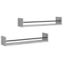 Wandregale mit Stangen 2 Stück Sonoma grau 80x16x14 cm von , Regale und Regale - Ref: Foro24-835442, Preis: 29,87 €, Rabatt: %