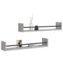 Wall shelves with 2 gray Sonoma bars 80x16x14 cm by , Shelves and shelves - Ref: Foro24-835442, Price: 29,43 €, Discount: %