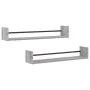 Wall shelves with 2 gray Sonoma bars 80x16x14 cm by , Shelves and shelves - Ref: Foro24-835442, Price: 29,43 €, Discount: %