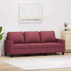 Three-seater red fabric sofa, 180 cm by , Sofas - Ref: Foro24-359177, Price: 252,85 €, Discount: %