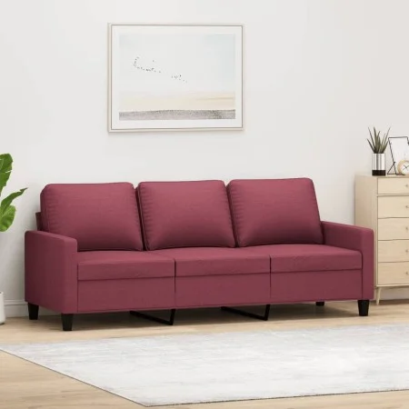 Three-seater red fabric sofa, 180 cm by , Sofas - Ref: Foro24-359177, Price: 252,85 €, Discount: %