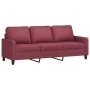 Three-seater red fabric sofa, 180 cm by , Sofas - Ref: Foro24-359177, Price: 252,85 €, Discount: %