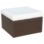 Gartenstuhl mit braunem Polyrattanhocker von vidaXL, Gartenstühle - Ref: Foro24-41980, Preis: 190,78 €, Rabatt: %