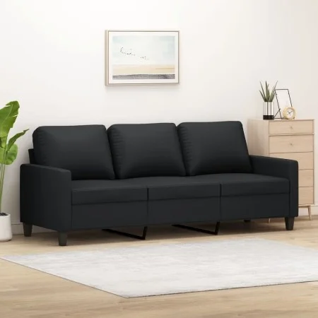 3-seater black synthetic leather sofa 180 cm by , Sofas - Ref: Foro24-359142, Price: 252,44 €, Discount: %