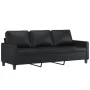Sofá de 3 plazas de cuero sintético negro 180 cm de , Sofás - Ref: Foro24-359142, Precio: 256,07 €, Descuento: %