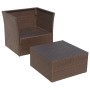 Gartenstuhl mit braunem Polyrattanhocker von vidaXL, Gartenstühle - Ref: Foro24-41980, Preis: 190,78 €, Rabatt: %