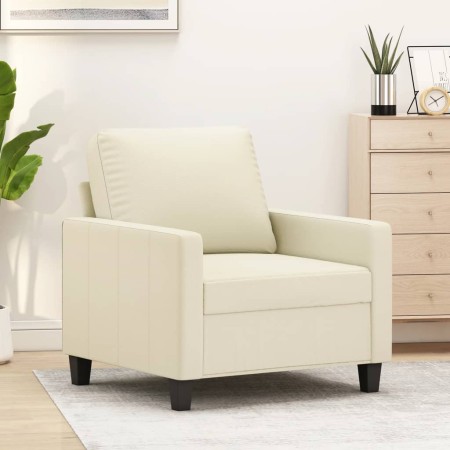 Sillón cuero sintético crema 60 cm de , Sofás - Ref: Foro24-359128, Precio: 150,09 €