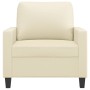 Sillón cuero sintético crema 60 cm de , Sofás - Ref: Foro24-359128, Precio: 150,09 €