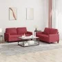 2-piece red dyed faux leather sofa set with cushions by , Sofas - Ref: Foro24-3201411, Price: 407,81 €, Discount: %