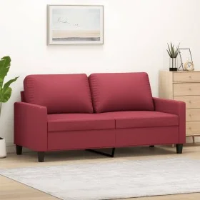 Zweisitziges Kunstledersofa in Weinrot, 140 cm. von , Sofas - Ref: Foro24-359140, Preis: 207,64 €, Rabatt: %
