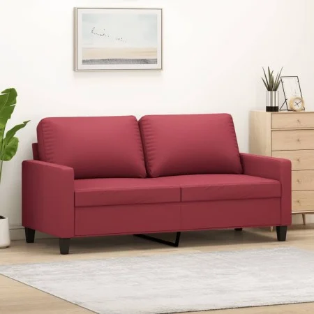 Zweisitziges Kunstledersofa in Weinrot, 140 cm. von , Sofas - Ref: Foro24-359140, Preis: 207,64 €, Rabatt: %