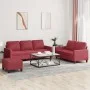 3-piece red dyed faux leather sofa set with cushions by , Sofas - Ref: Foro24-3201426, Price: 507,58 €, Discount: %