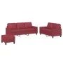 3-piece red dyed faux leather sofa set with cushions by , Sofas - Ref: Foro24-3201426, Price: 507,58 €, Discount: %