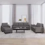4-piece gray faux leather sofa set with cushions by , Sofas - Ref: Foro24-3201405, Price: 634,28 €, Discount: %