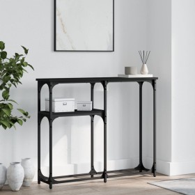 Black engineered wood console table 90x22.5x75 cm by , Side tables - Ref: Foro24-834090, Price: 43,20 €, Discount: %