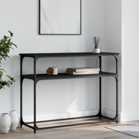Konsolentisch aus schwarzem Holzwerkstoff 100x35,5x75 cm von , Seitentische - Ref: Foro24-834065, Preis: 52,42 €, Rabatt: %