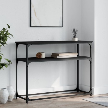 Mesa consola madera de ingeniería negra 100x35,5x75 cm de , Mesas auxiliares - Ref: Foro24-834065, Precio: 52,42 €, Descuento: %