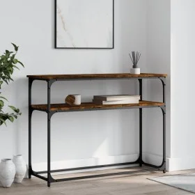 Engineered wood smoked oak console table 100x35.5x75 cm by , Side tables - Ref: Foro24-834067, Price: 49,05 €, Discount: %