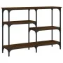 Engineered wood brown oak console table 102x29x75 cm by , Side tables - Ref: Foro24-834084, Price: 56,57 €, Discount: %