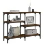 Mesa consola madera de ingeniería marrón roble 102x29x75 cm de , Mesas auxiliares - Ref: Foro24-834084, Precio: 56,56 €, Desc...
