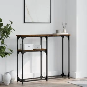Engineered wood smoked oak console table 90x22.5x75 cm by , Side tables - Ref: Foro24-834092, Price: 40,90 €, Discount: %