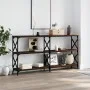 Engineered wood brown oak console table 156x28x80.5 cm by , Side tables - Ref: Foro24-835428, Price: 63,33 €, Discount: %