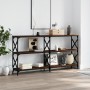 Mesa consola madera de ingeniería marrón roble 156x28x80,5 cm de , Mesas auxiliares - Ref: Foro24-835428, Precio: 80,03 €, De...
