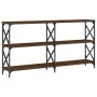 Engineered wood brown oak console table 156x28x80.5 cm by , Side tables - Ref: Foro24-835428, Price: 63,33 €, Discount: %