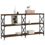 Engineered wood brown oak console table 156x28x80.5 cm by , Side tables - Ref: Foro24-835428, Price: 63,33 €, Discount: %