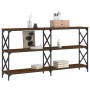 Mesa consola madera de ingeniería marrón roble 156x28x80,5 cm de , Mesas auxiliares - Ref: Foro24-835428, Precio: 80,03 €, De...