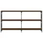 Engineered wood brown oak console table 156x28x80.5 cm by , Side tables - Ref: Foro24-835428, Price: 63,33 €, Discount: %
