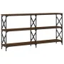 Engineered wood brown oak console table 156x28x80.5 cm by , Side tables - Ref: Foro24-835428, Price: 63,33 €, Discount: %