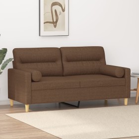2-Sitzer-Sofa mit braunen Stoffkissen 140 cm von , Sofas - Ref: Foro24-3200824, Preis: 225,83 €, Rabatt: %