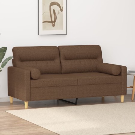 2-seater sofa with brown fabric cushions 140 cm by , Sofas - Ref: Foro24-3200824, Price: 225,83 €, Discount: %