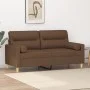 2-seater sofa with brown fabric cushions 140 cm by , Sofas - Ref: Foro24-3200824, Price: 222,35 €, Discount: %