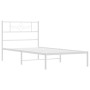 Estructura de cama de metal con cabecero blanco 80x200 cm de , Camas y somieres - Ref: Foro24-355307, Precio: 67,66 €, Descue...