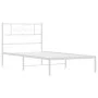 Estructura de cama de metal con cabecero blanco 80x200 cm de , Camas y somieres - Ref: Foro24-355307, Precio: 66,74 €, Descue...