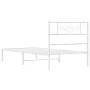 Estructura de cama de metal con cabecero blanco 80x200 cm de , Camas y somieres - Ref: Foro24-355307, Precio: 66,74 €, Descue...