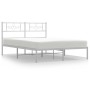 Bettgestell aus Metall mit weißem Kopfteil 150x200 cm von , Betten und Lattenroste - Ref: Foro24-355318, Preis: 103,91 €, Rab...
