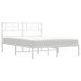 Bettgestell aus Metall mit weißem Kopfteil 150x200 cm von , Betten und Lattenroste - Ref: Foro24-355318, Preis: 103,91 €, Rab...