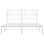 Bettgestell aus Metall mit weißem Kopfteil 150x200 cm von , Betten und Lattenroste - Ref: Foro24-355318, Preis: 102,46 €, Rab...