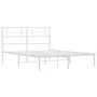 Bettgestell aus Metall mit weißem Kopfteil 150x200 cm von , Betten und Lattenroste - Ref: Foro24-355318, Preis: 102,46 €, Rab...