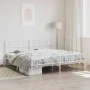 Estructura cama metal con cabecero y pie cama blanco 183x213 cm de , Camas y somieres - Ref: Foro24-355339, Precio: 132,02 €,...