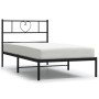 Estructura de cama con cabecero metal negro 90x190 cm