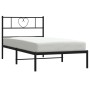 Estructura de cama con cabecero metal negro 90x190 cm